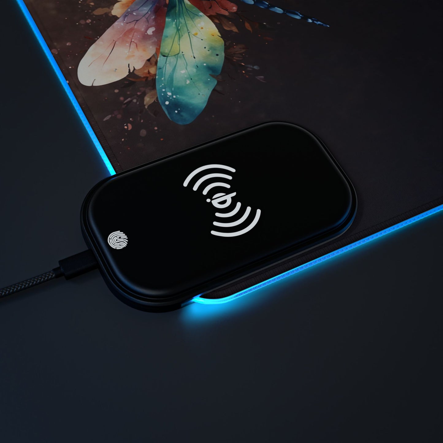 LED - Vibrant Pastel Dragonfly + Wireless Charging