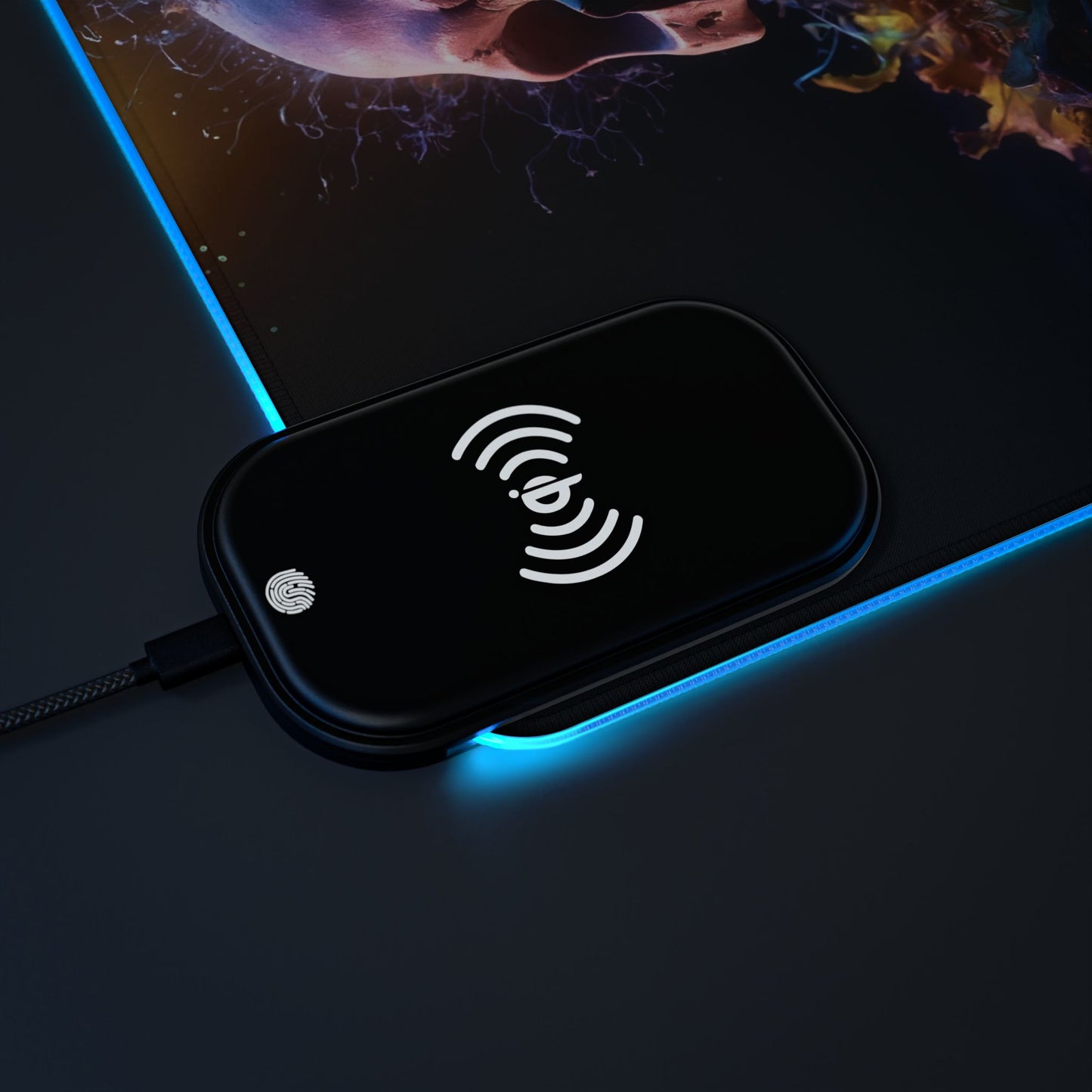 LED - Fungal Neon Skull + Wireless Charging