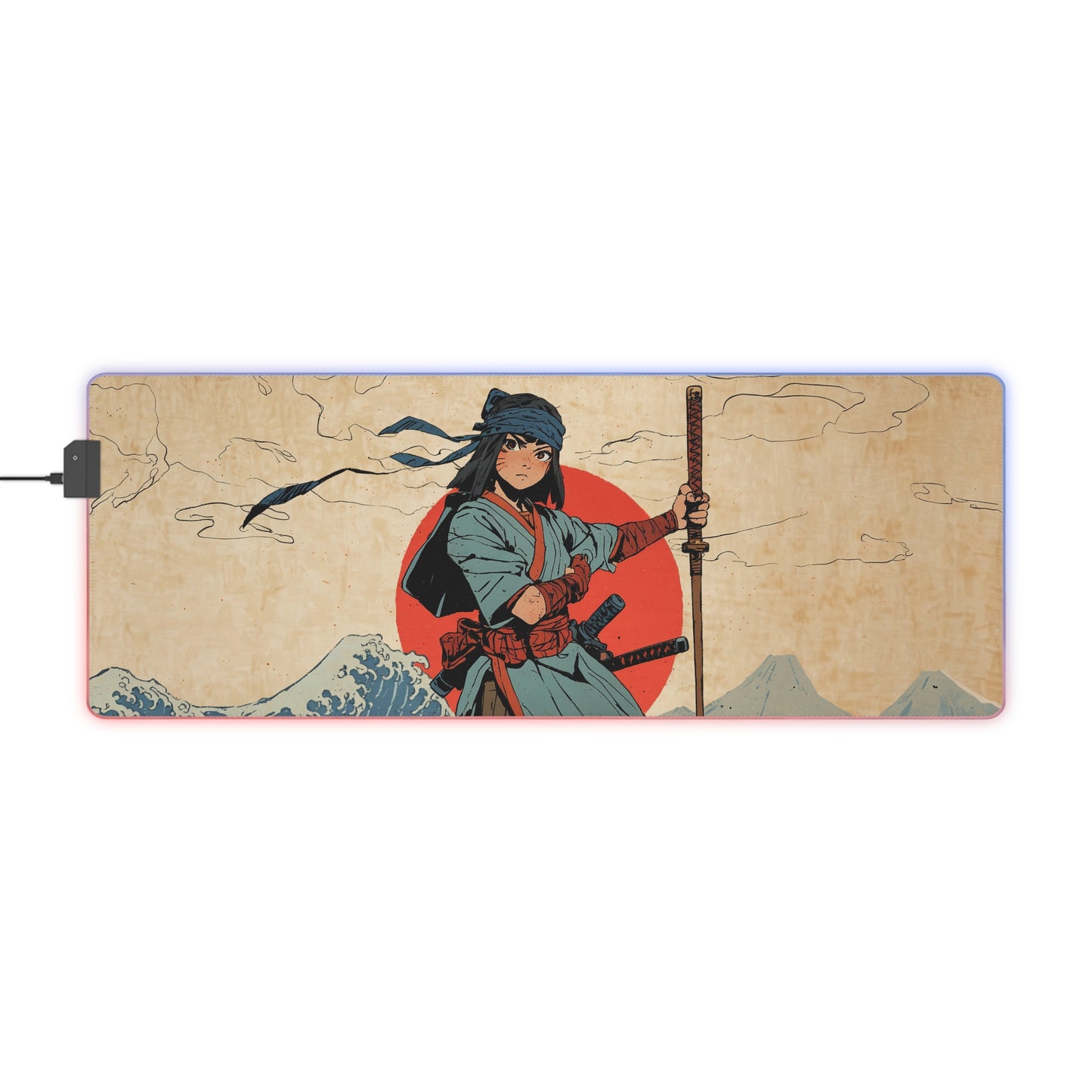 LED - Japanese Warrior - Wood Block Style