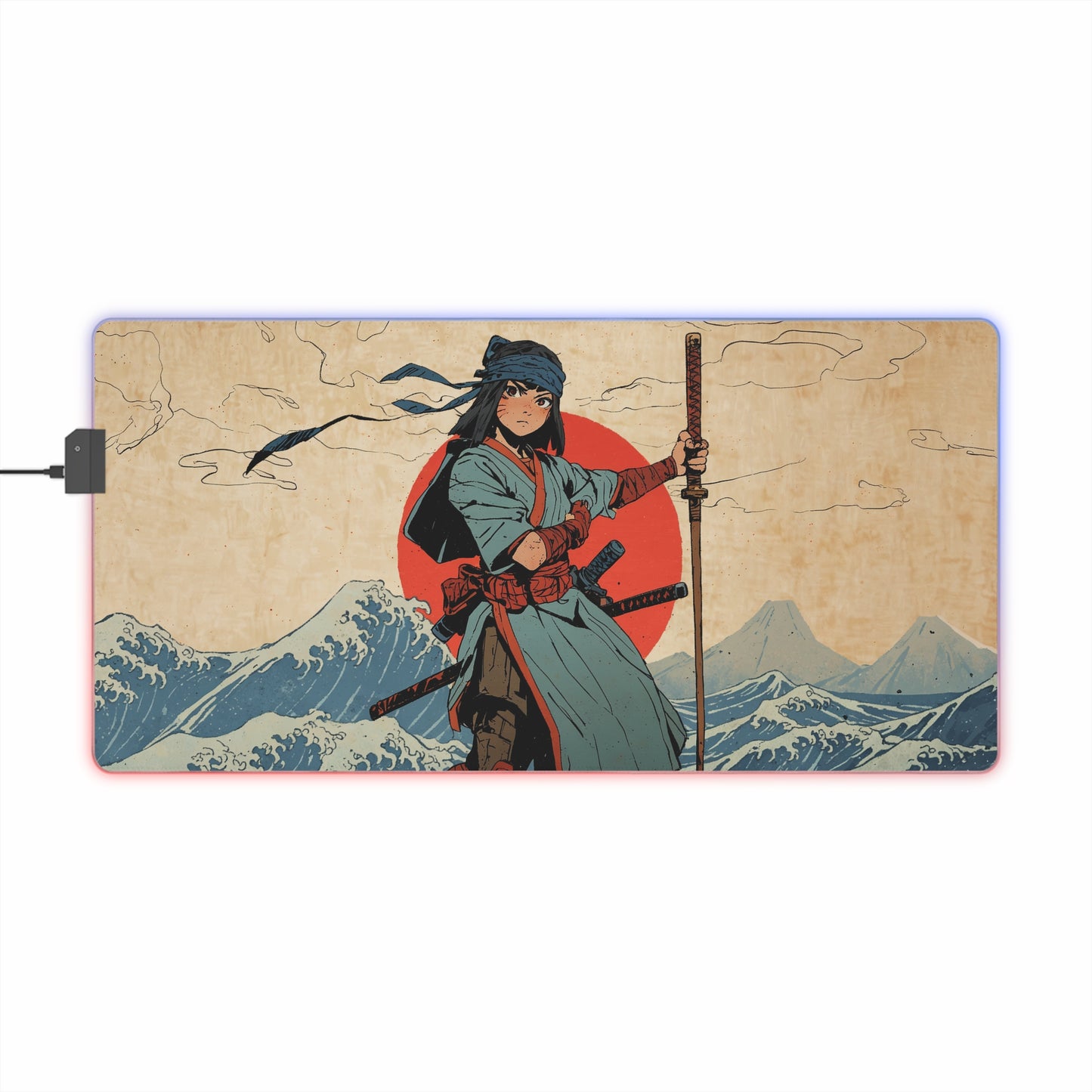 LED - Japanese Warrior - Wood Block Style