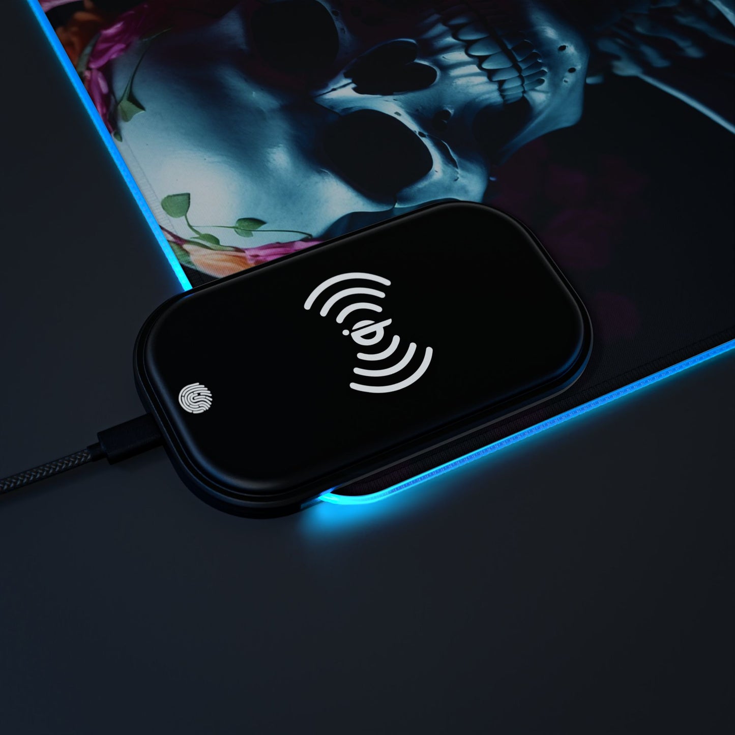 LED - Skull and Flowers + Wireless Charging