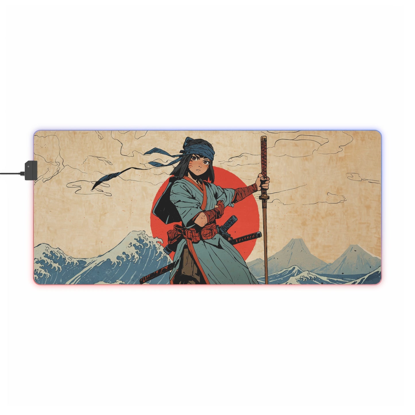 LED - Japanese Warrior - Wood Block Style