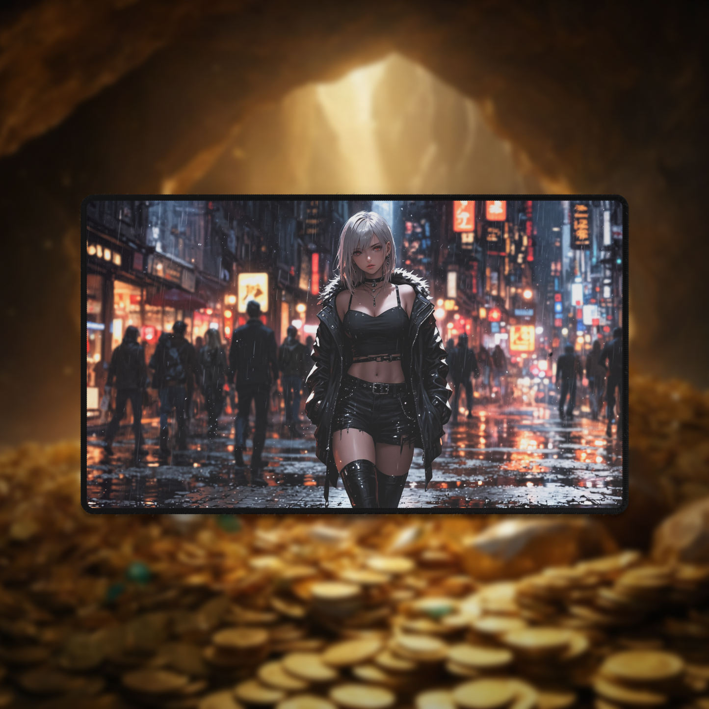 Cyber-Punk in Rainy Street