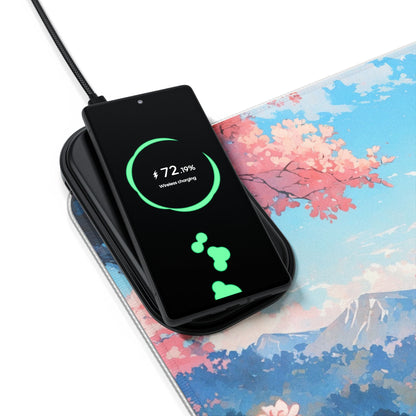 LED - Mountains and Cherry Blossoms - Anime + Wireless Charging