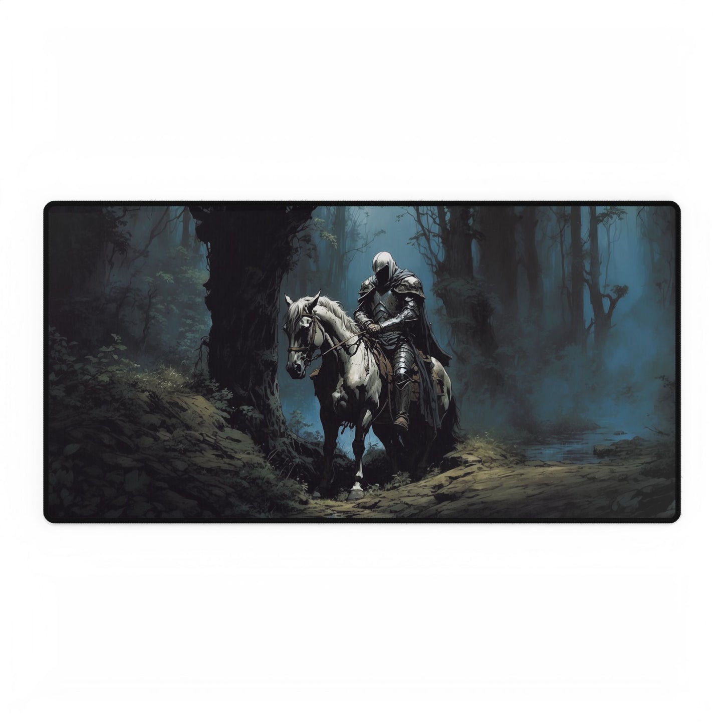 Horseback Knight in Misty Forest