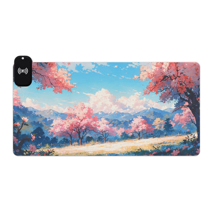 LED - Mountains and Cherry Blossoms - Anime + Wireless Charging