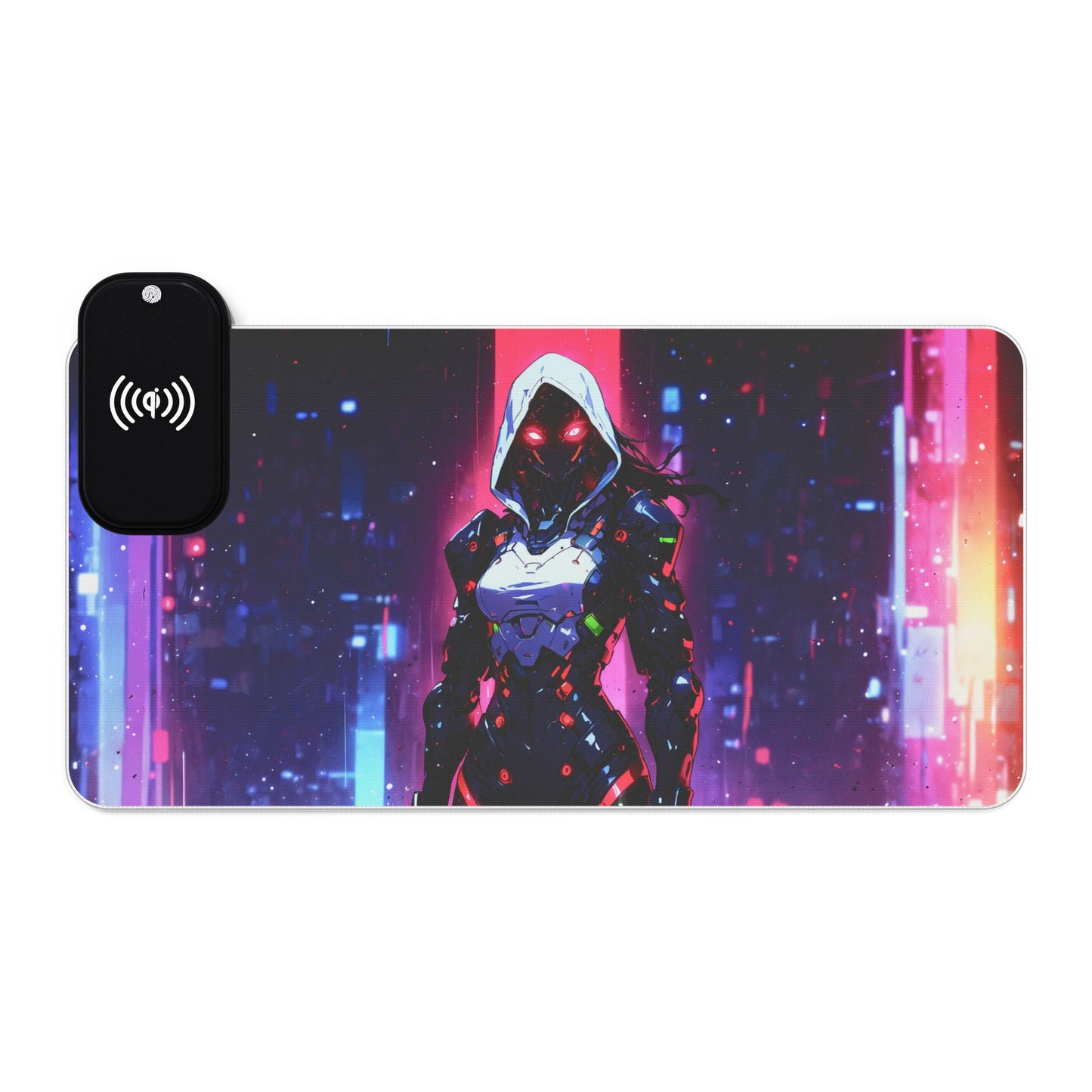 LED - Neon Cyborg Woman + Wireless Charging