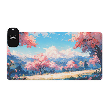 LED - Mountains and Cherry Blossoms - Anime + Wireless Charging