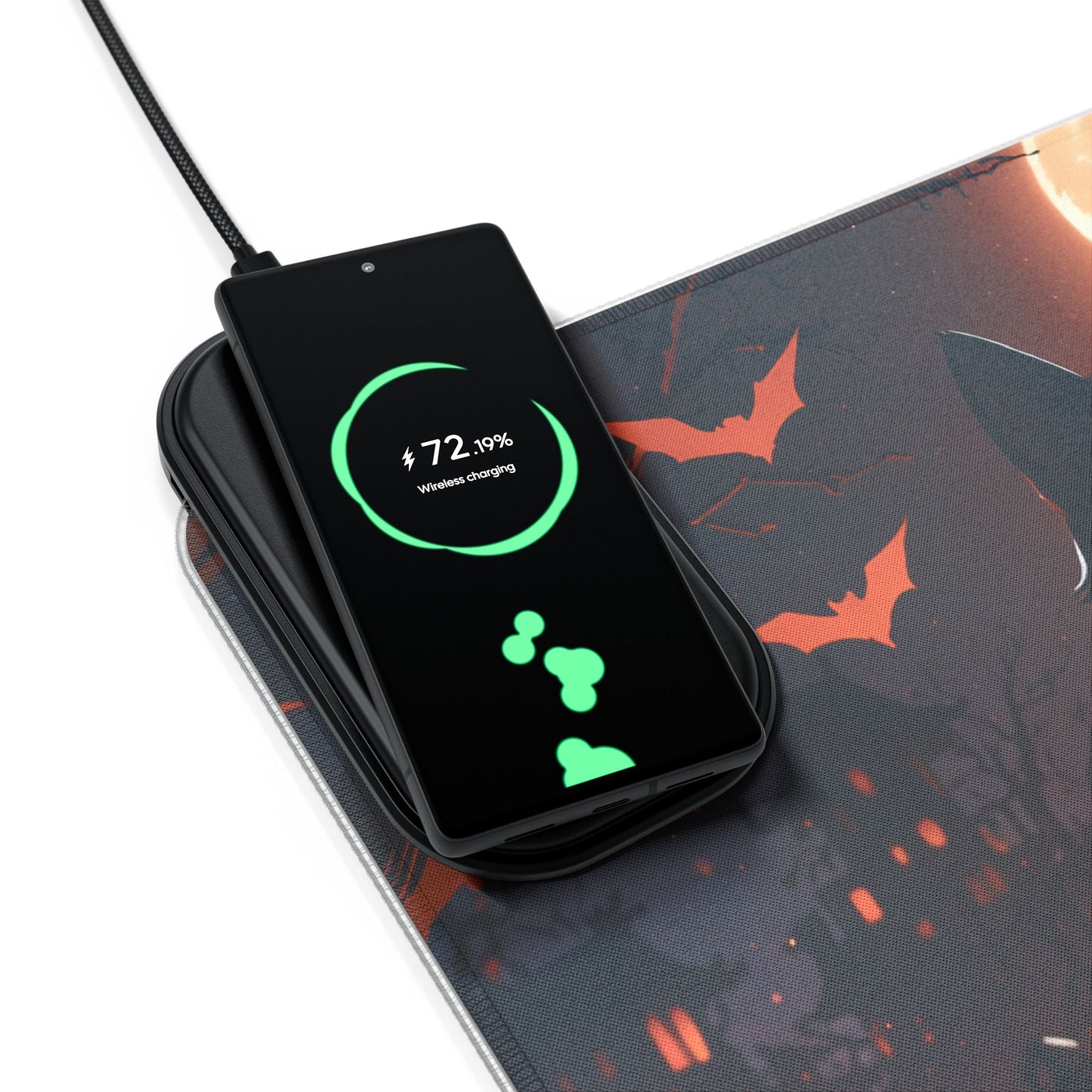 LED - Black Cat Halloween + Wireless Charging