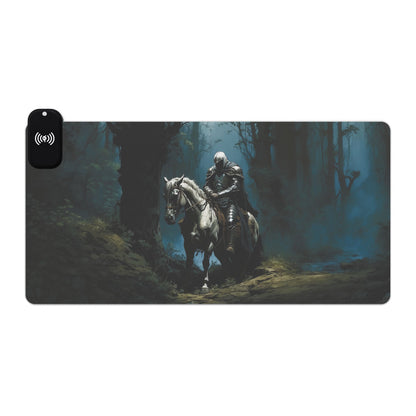 LED - Horseback Knight in Misty Forest + Wireless Charging