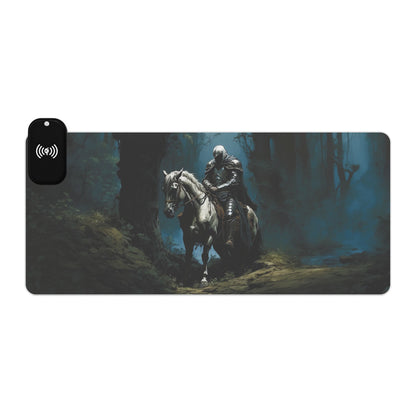 LED - Horseback Knight in Misty Forest + Wireless Charging