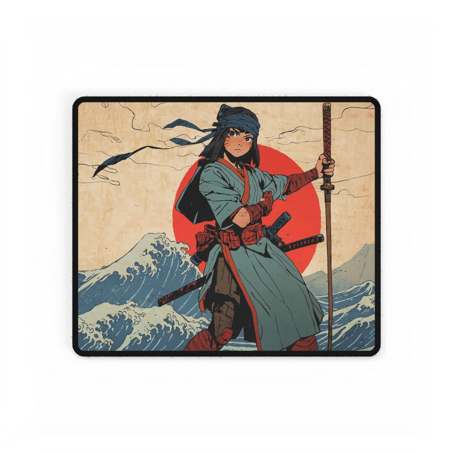 Japanese Warrior - Wood Block Style