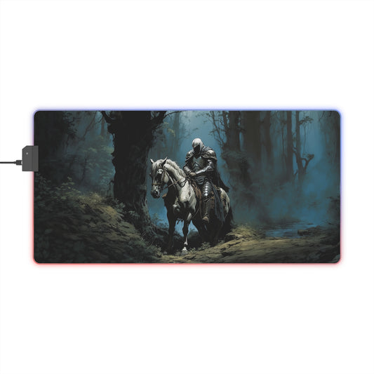 LED - Horseback Knight in Misty Forest