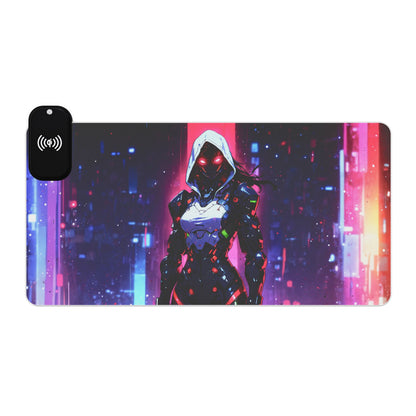 LED - Neon Cyborg Woman + Wireless Charging
